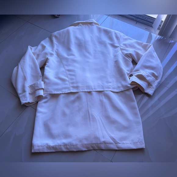 London Fog vintage jacket beige light zipper bottom tie long sleeve size M - Picture 7 of 16